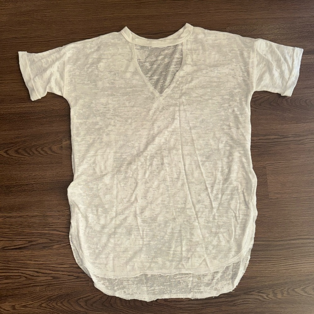 Cherish Distressed vneck cutout t-shirt